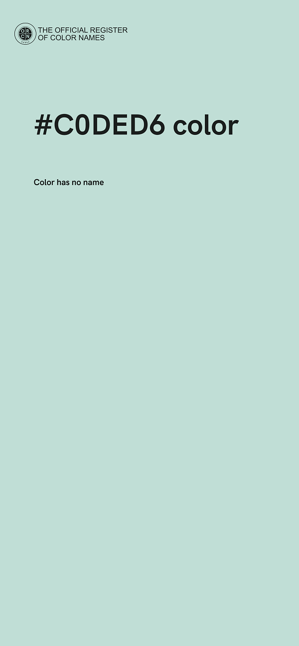#C0DED6 color image