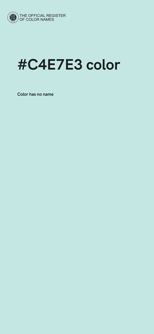 #C4E7E3 color image