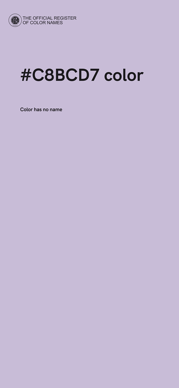 #C8BCD7 color image