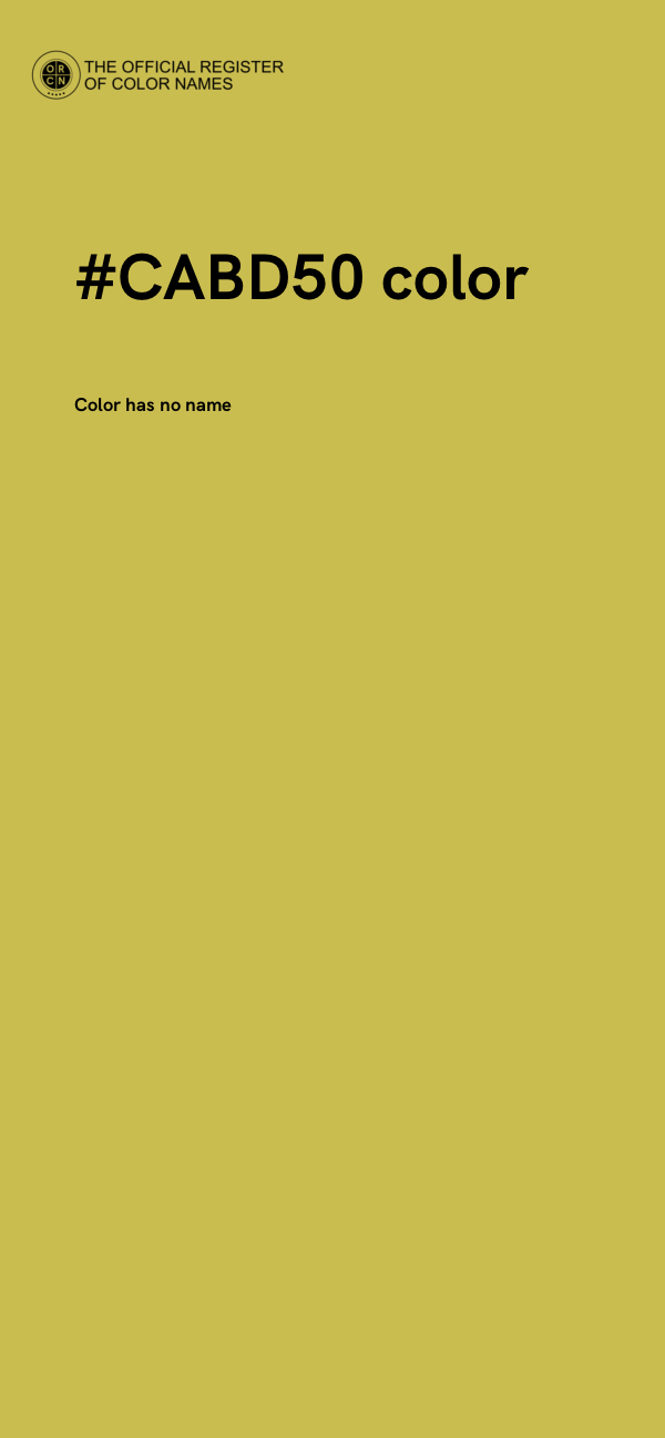 #CABD50 color image