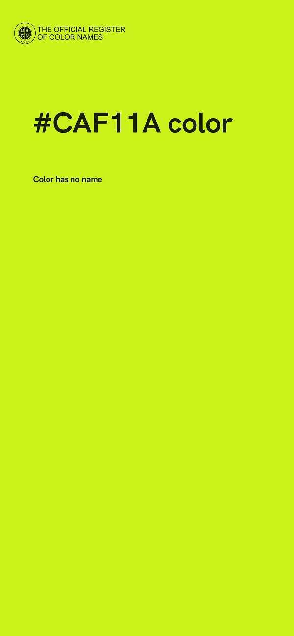 #CAF11A color image