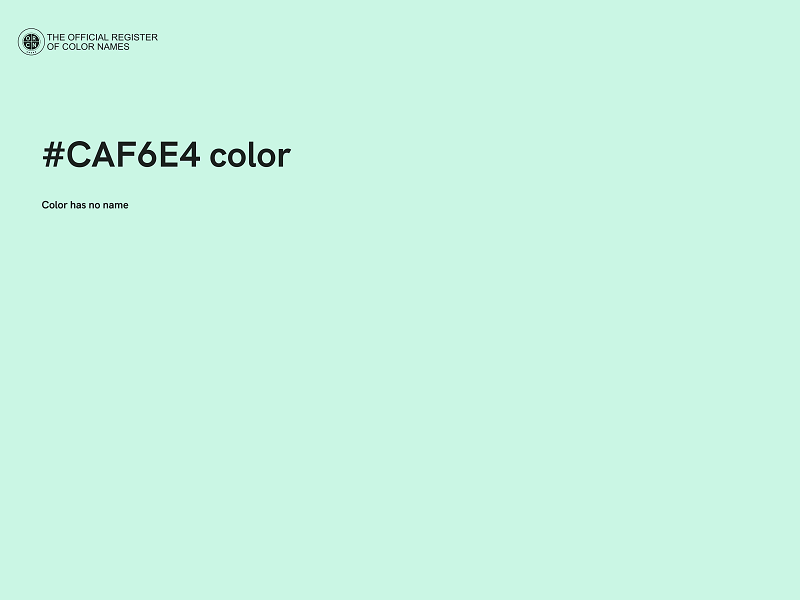#CAF6E4 color image