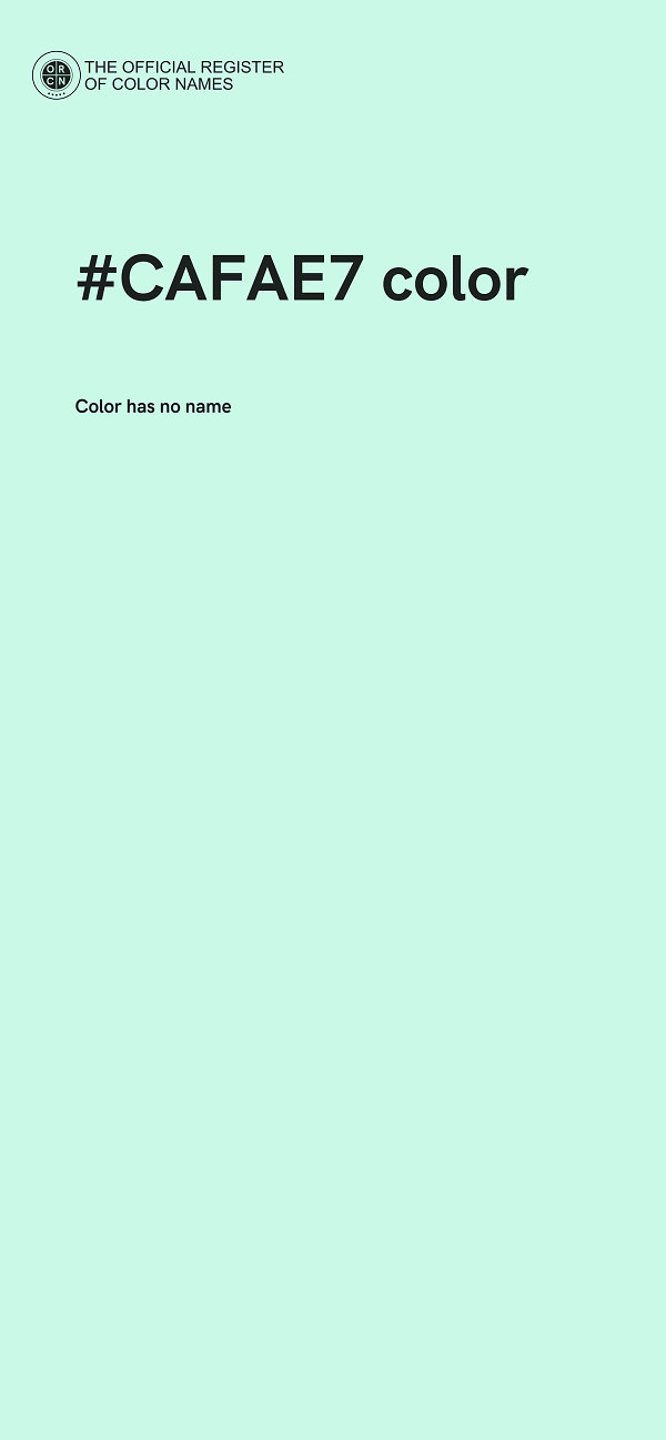 #CAFAE7 color image