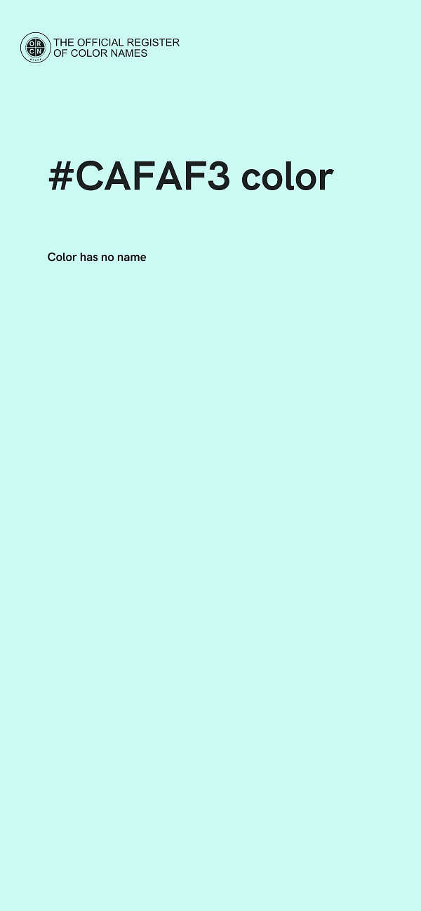 #CAFAF3 color image