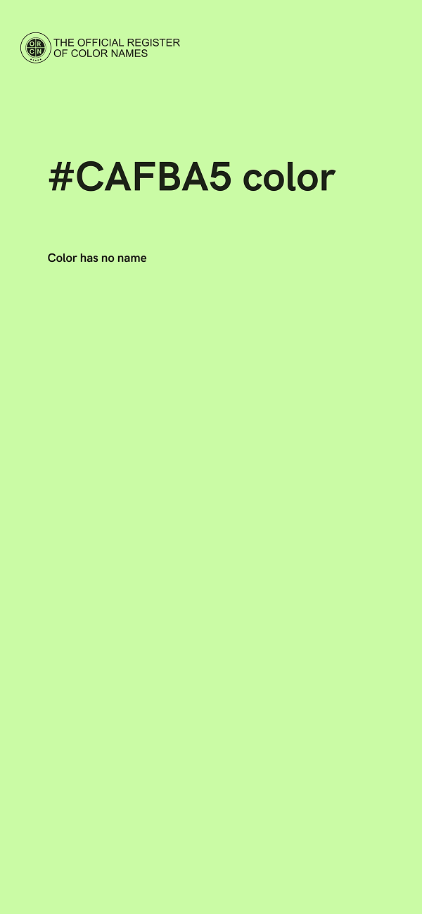 #CAFBA5 color image