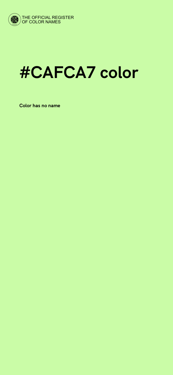 #CAFCA7 color image