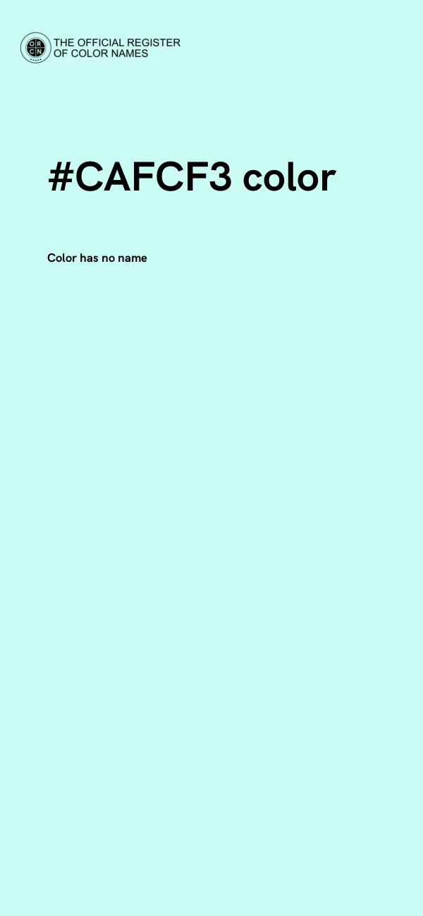 #CAFCF3 color image