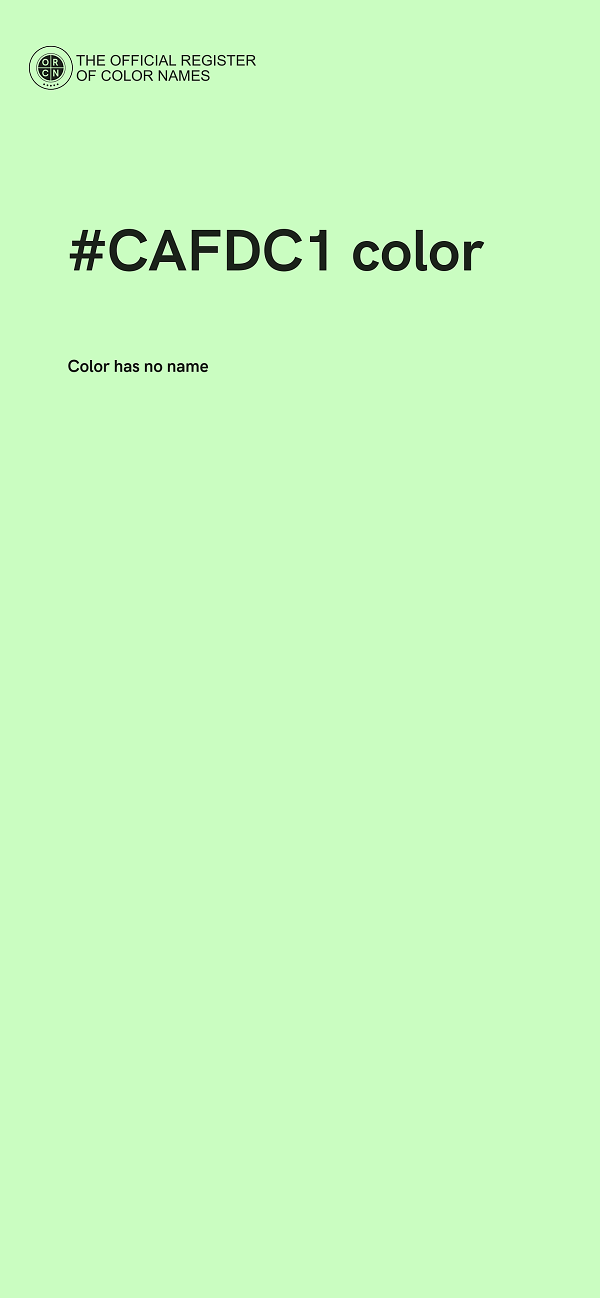 #CAFDC1 color image