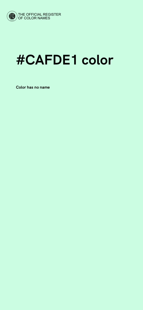 #CAFDE1 color image