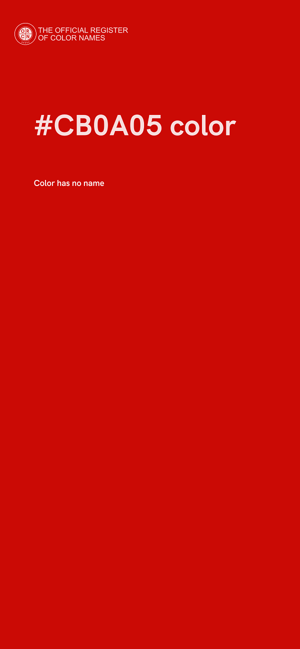 #CB0A05 color image