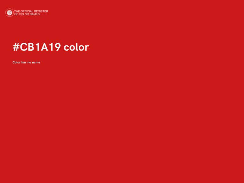 #CB1A19 color image