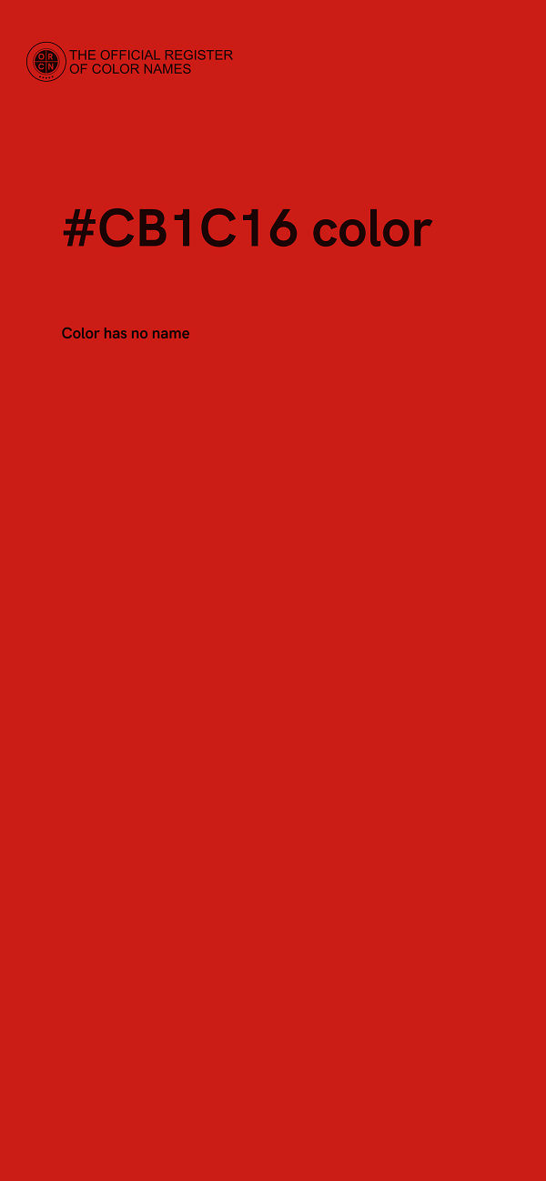 #CB1C16 color image