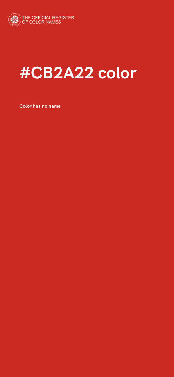 #CB2A22 color image