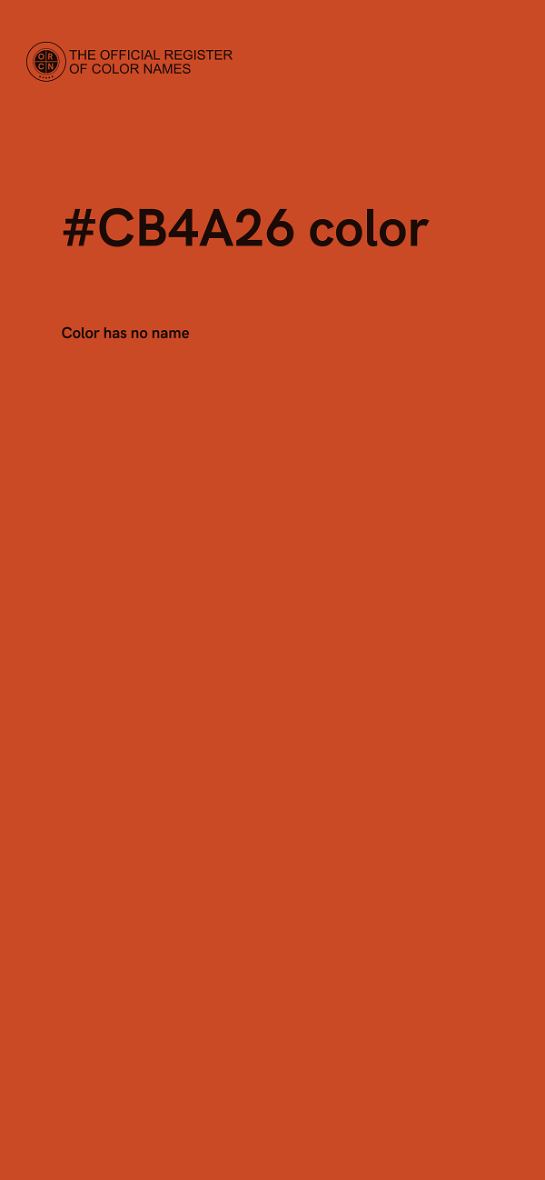#CB4A26 color image