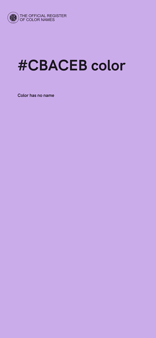 #CBACEB color image