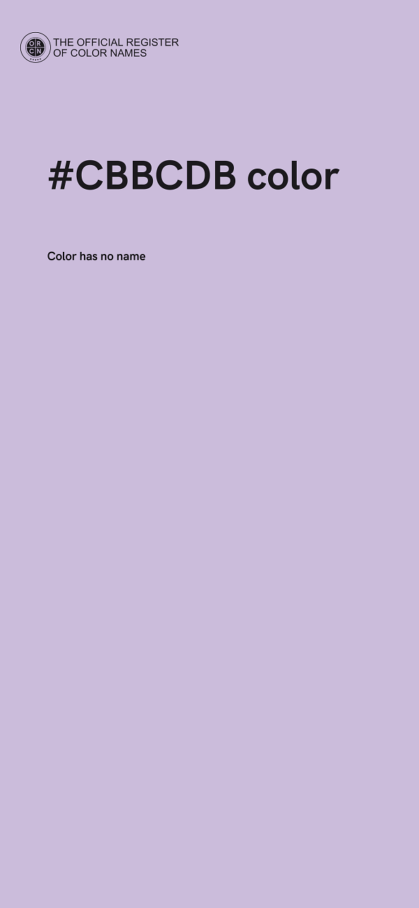 #CBBCDB color image