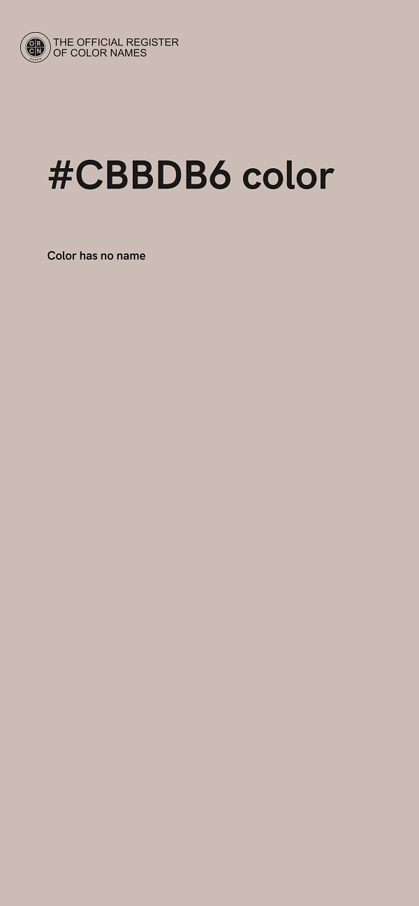 #CBBDB6 color image