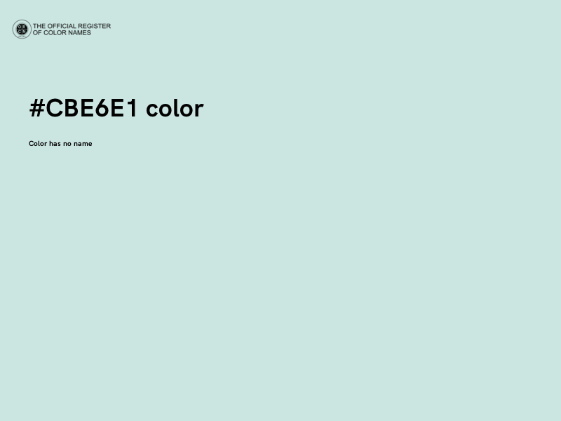 #CBE6E1 color image