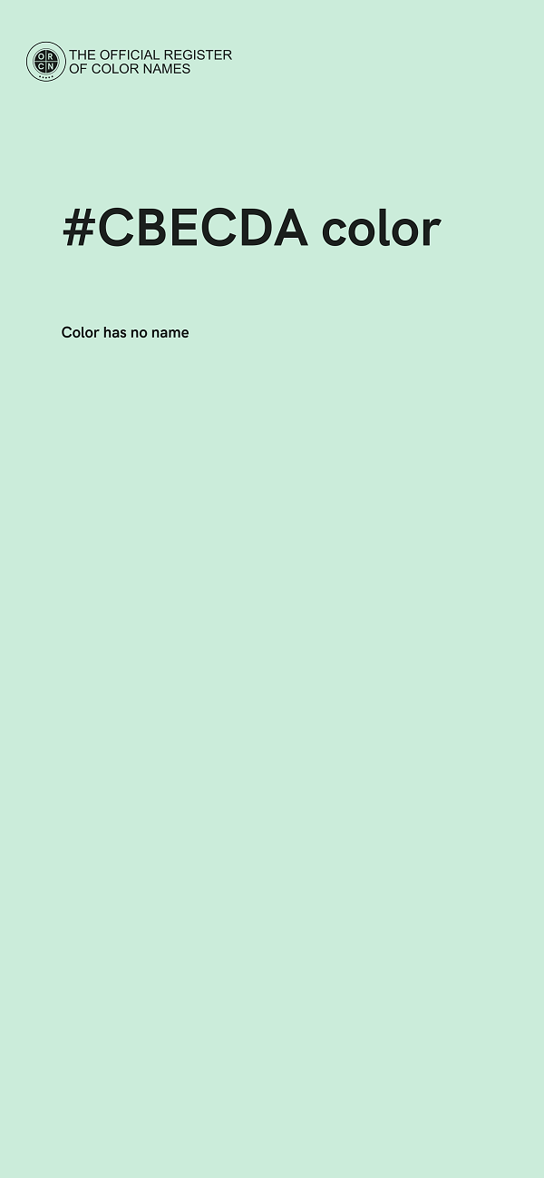 #CBECDA color image