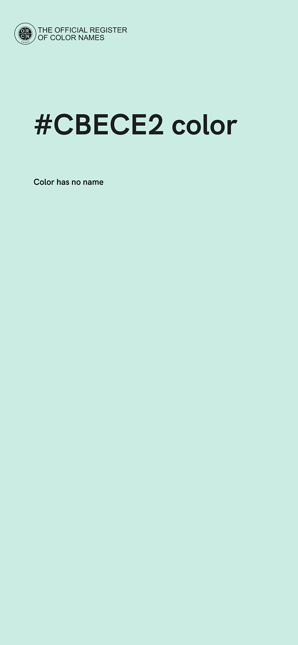 #CBECE2 color image
