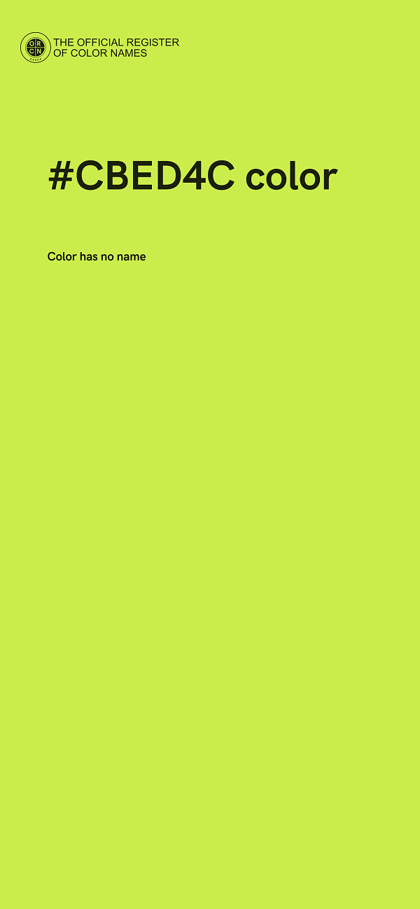 #CBED4C color image