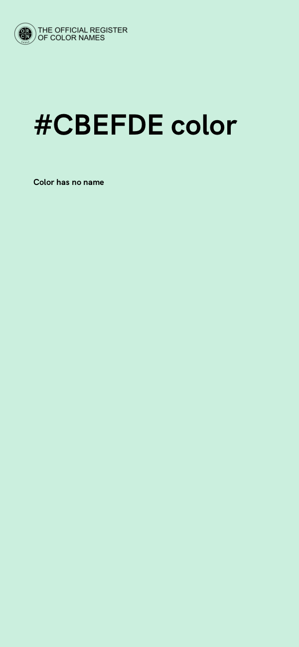 #CBEFDE color image
