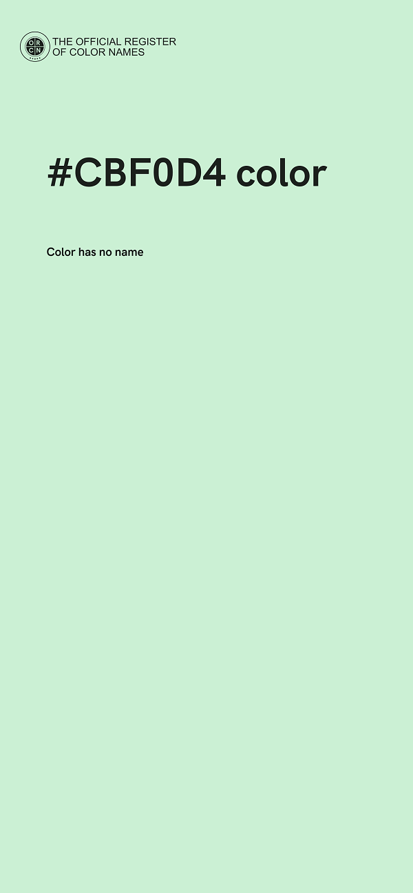 #CBF0D4 color image