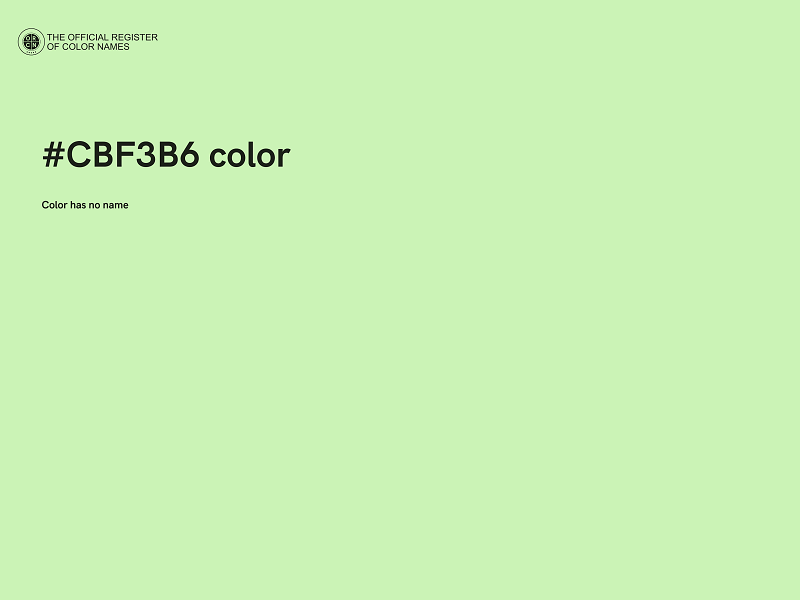 #CBF3B6 color image