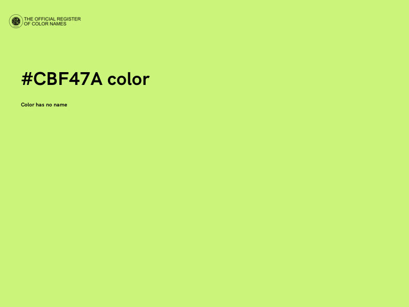 #CBF47A color image