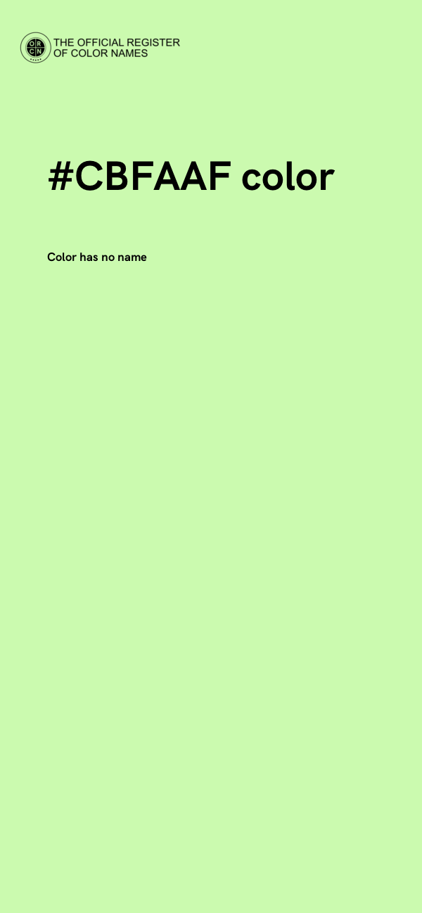 #CBFAAF color image