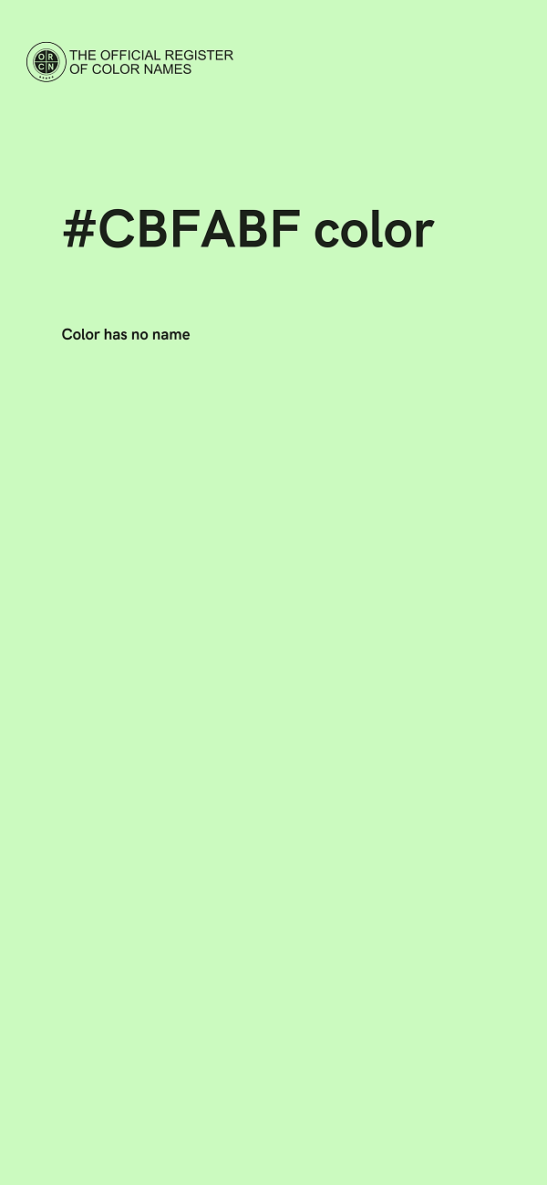 #CBFABF color image