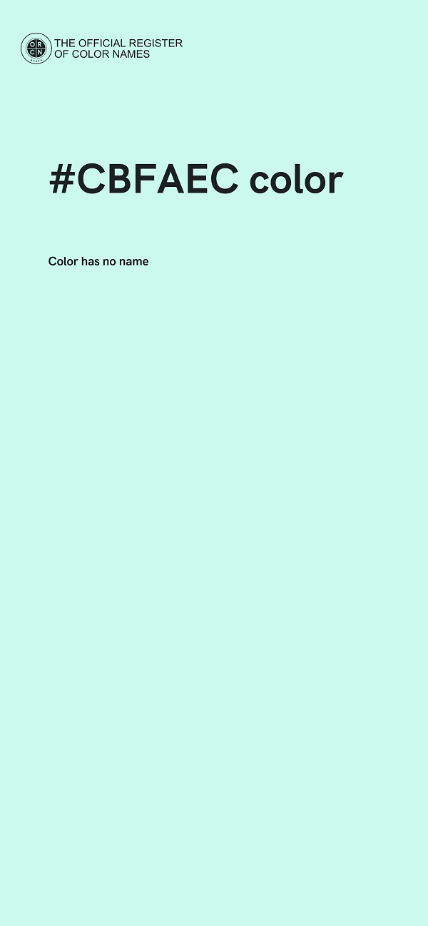 #CBFAEC color image