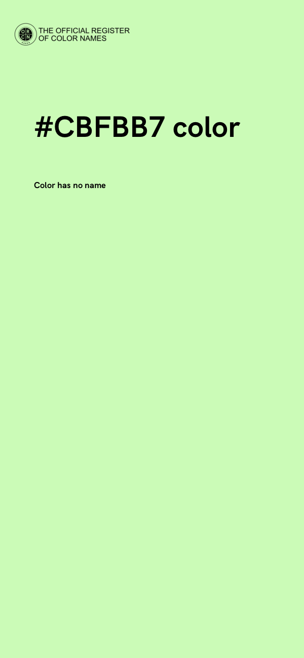 #CBFBB7 color image