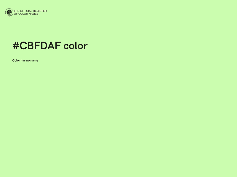 #CBFDAF color image