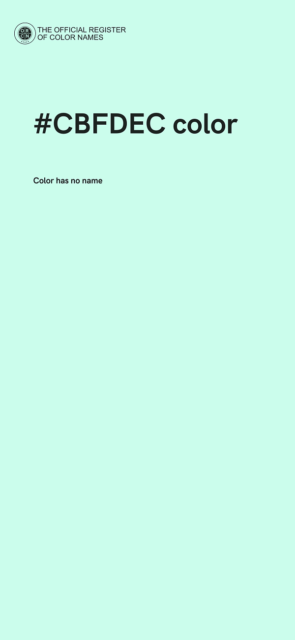 #CBFDEC color image