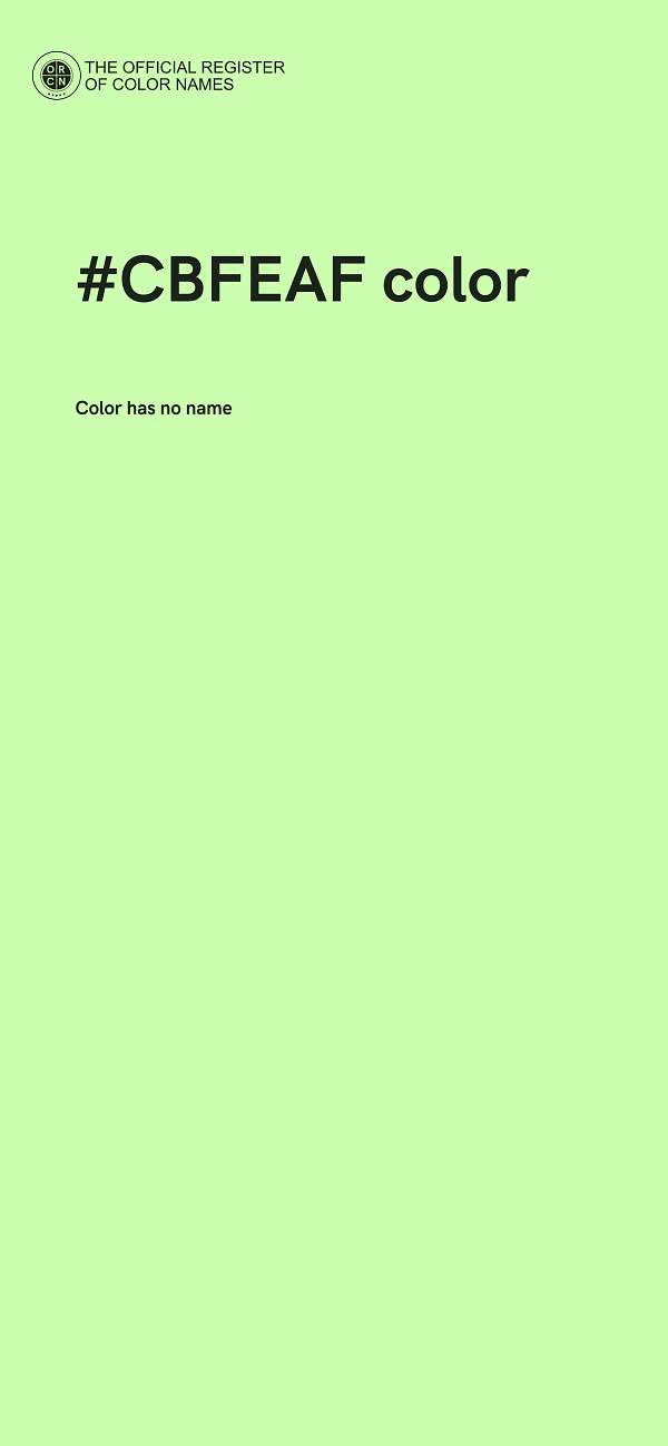 #CBFEAF color image