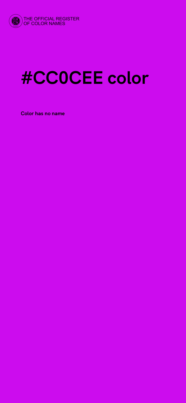#CC0CEE color image