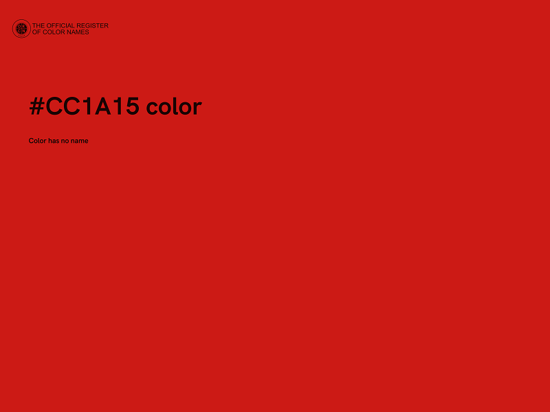 #CC1A15 color image