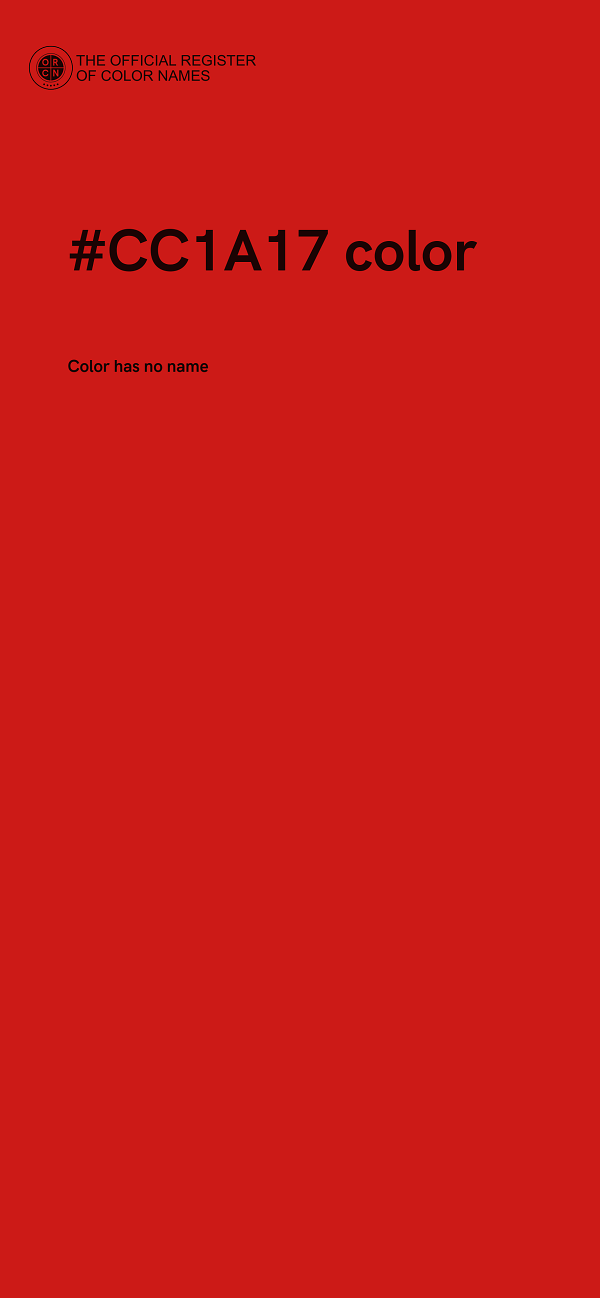 #CC1A17 color image
