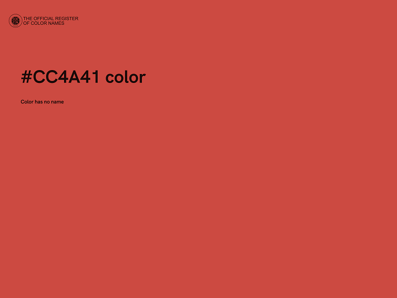 #CC4A41 color image