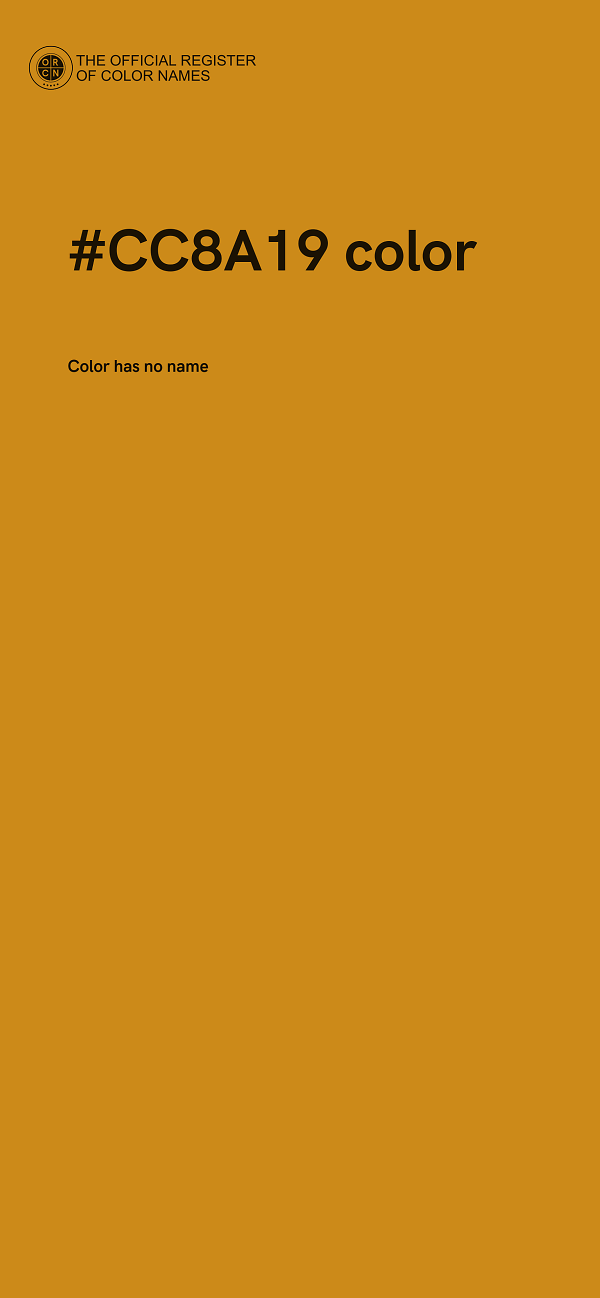#CC8A19 color image