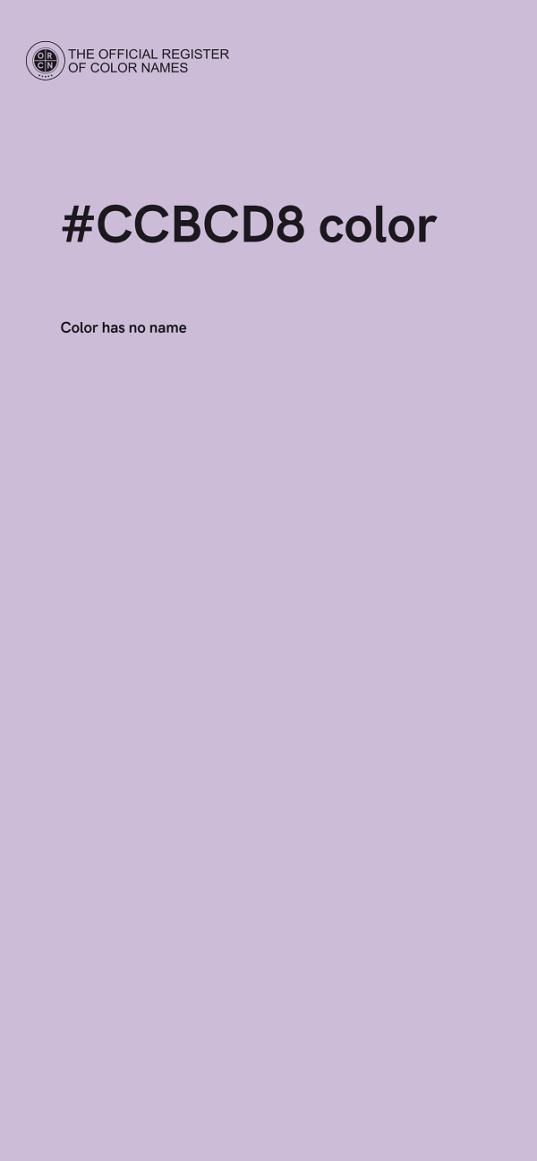 #CCBCD8 color image