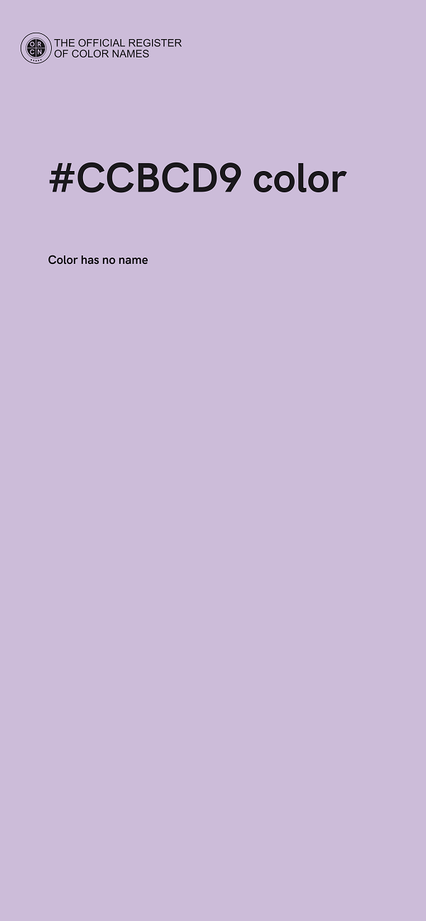 #CCBCD9 color image
