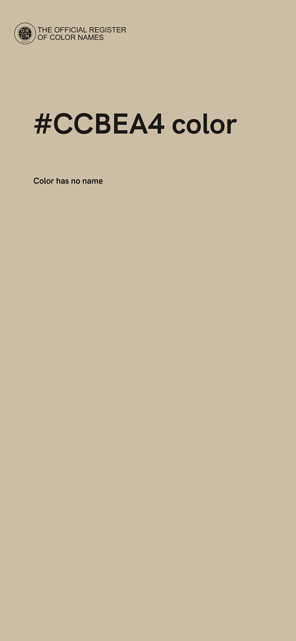 #CCBEA4 color image