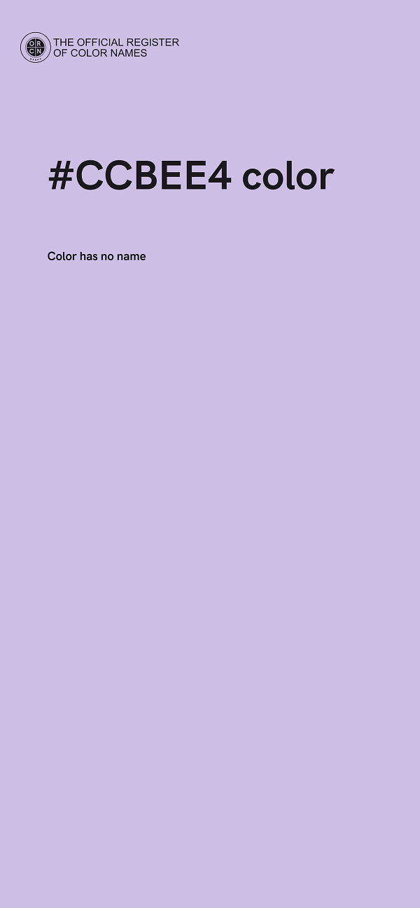 #CCBEE4 color image