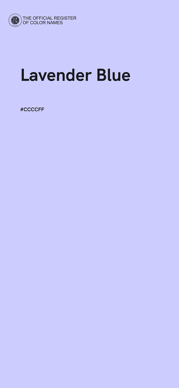 #CCCCFF - Lavender Blue color image