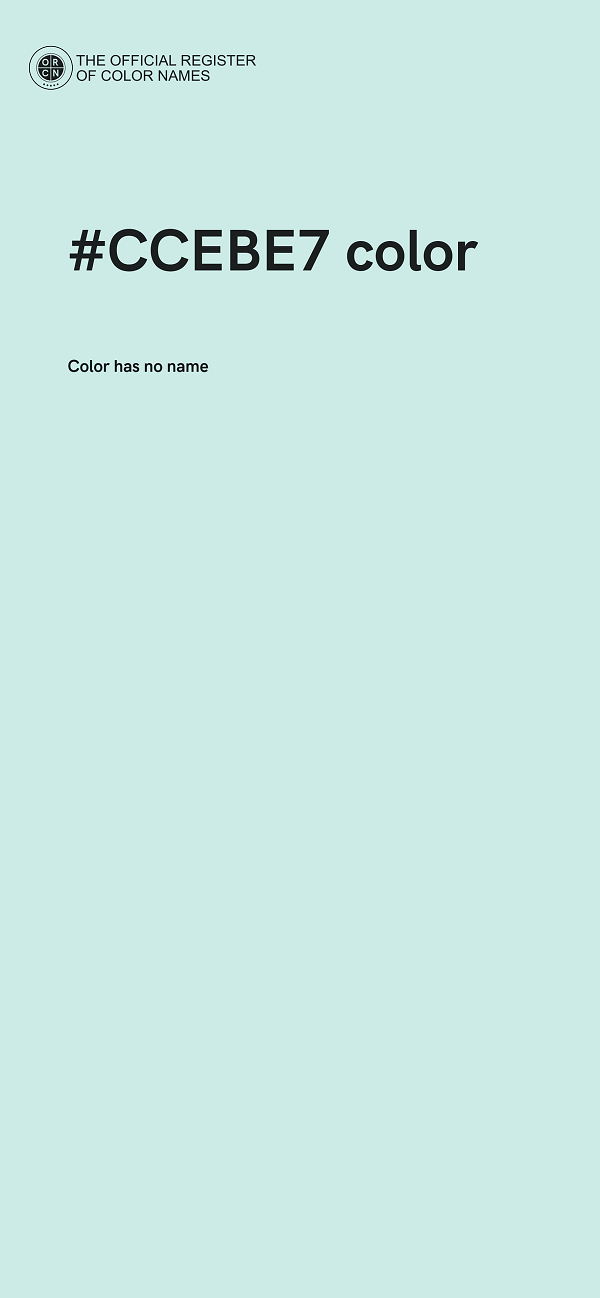 #CCEBE7 color image
