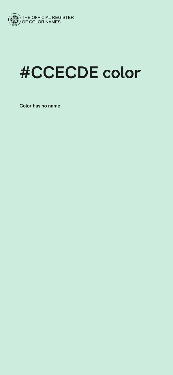 #CCECDE color image