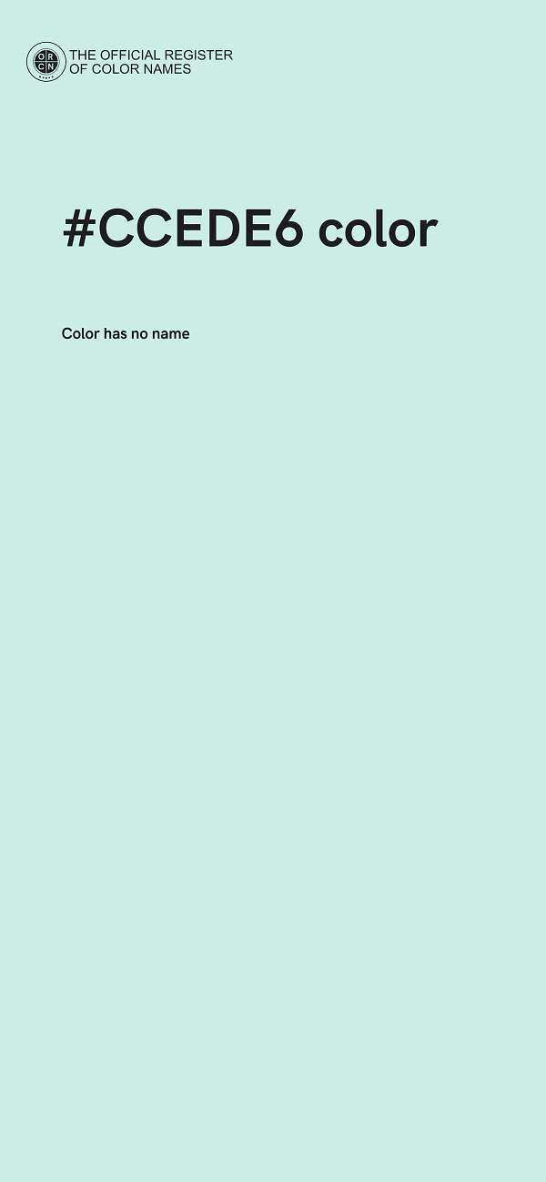 #CCEDE6 color image