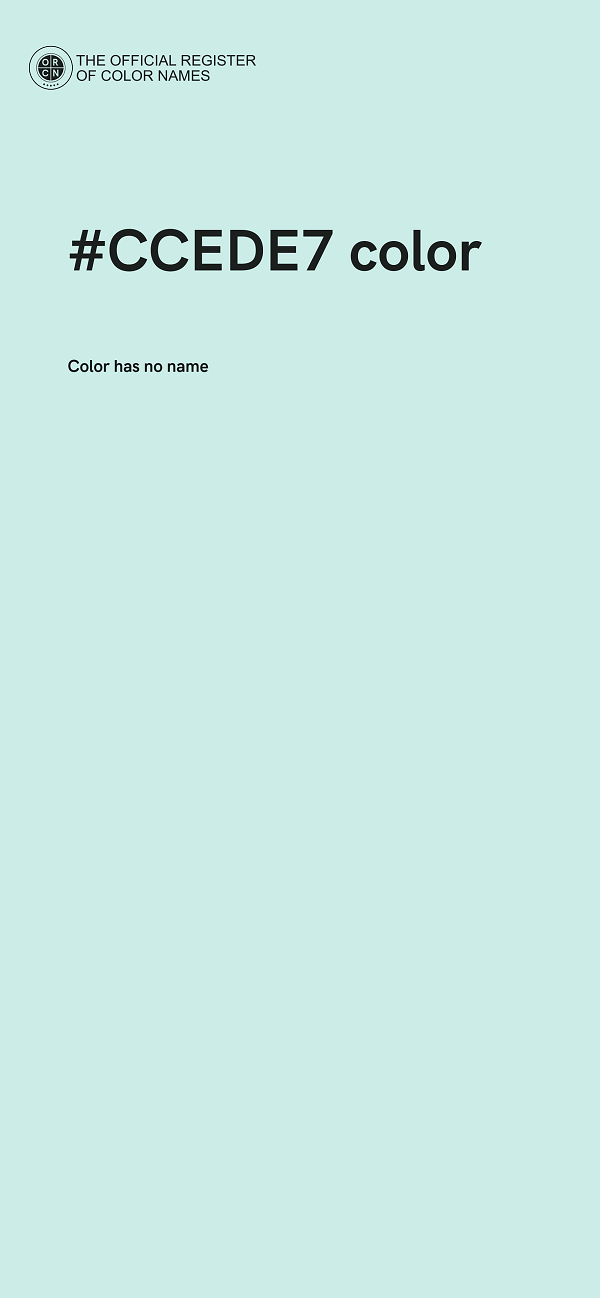 #CCEDE7 color image